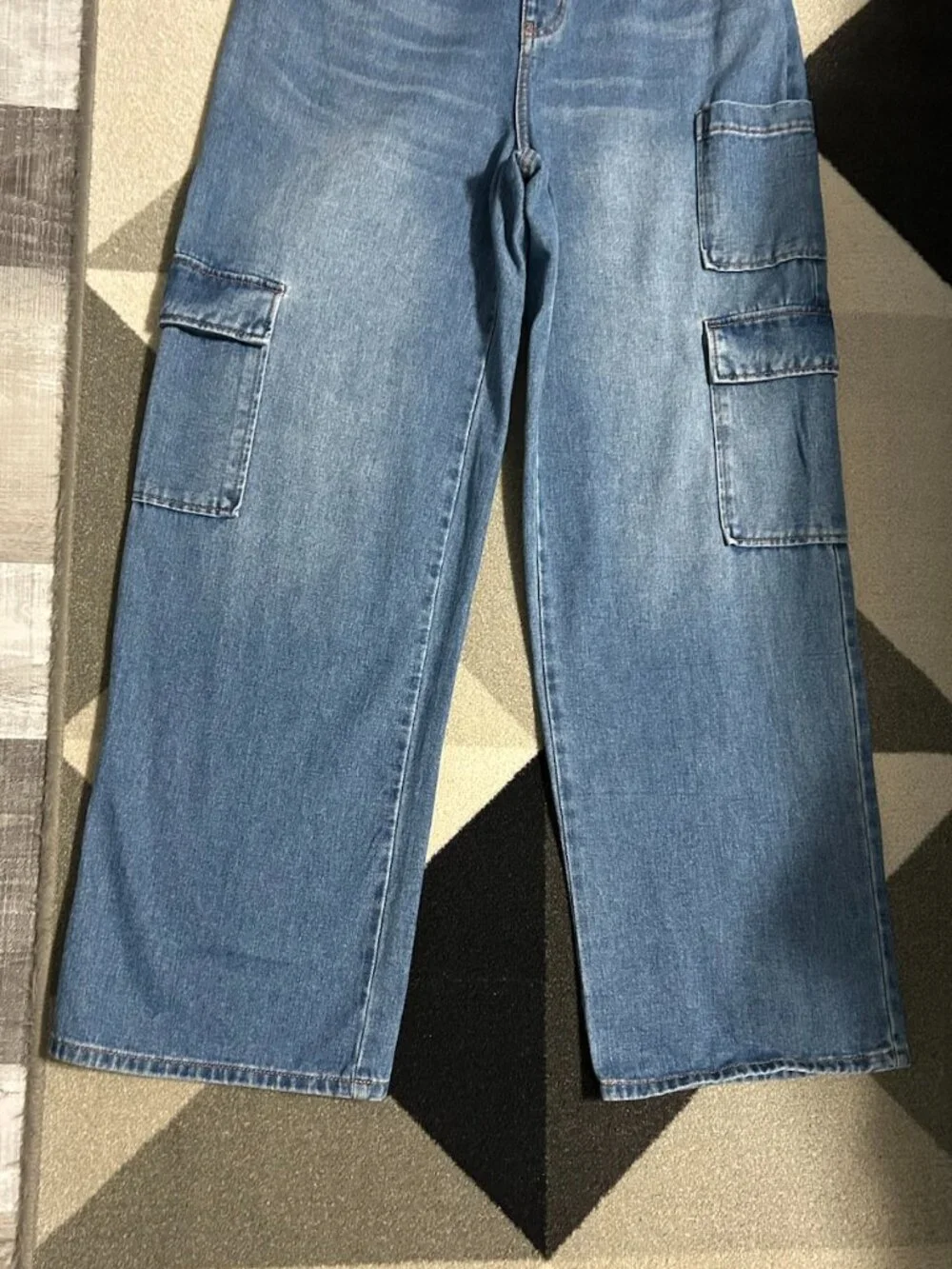 wild fable Denim Strapless Cargo Jumpsuit - Light Blue - Picture 4 of 12